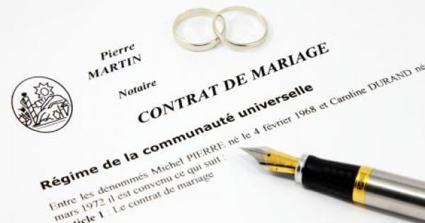différent type de contrat mariage